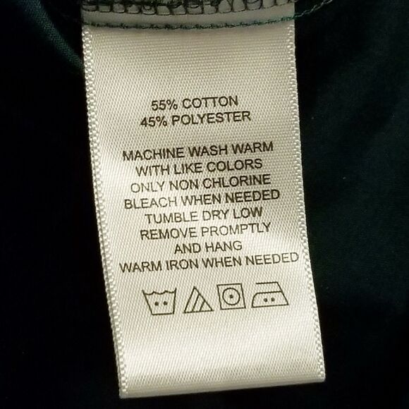 FOXCROFT 18W Top Blouse Button Front Shirt Green Wrinkle Free 3/4 Sleeve Classic - Picture 7 of 9